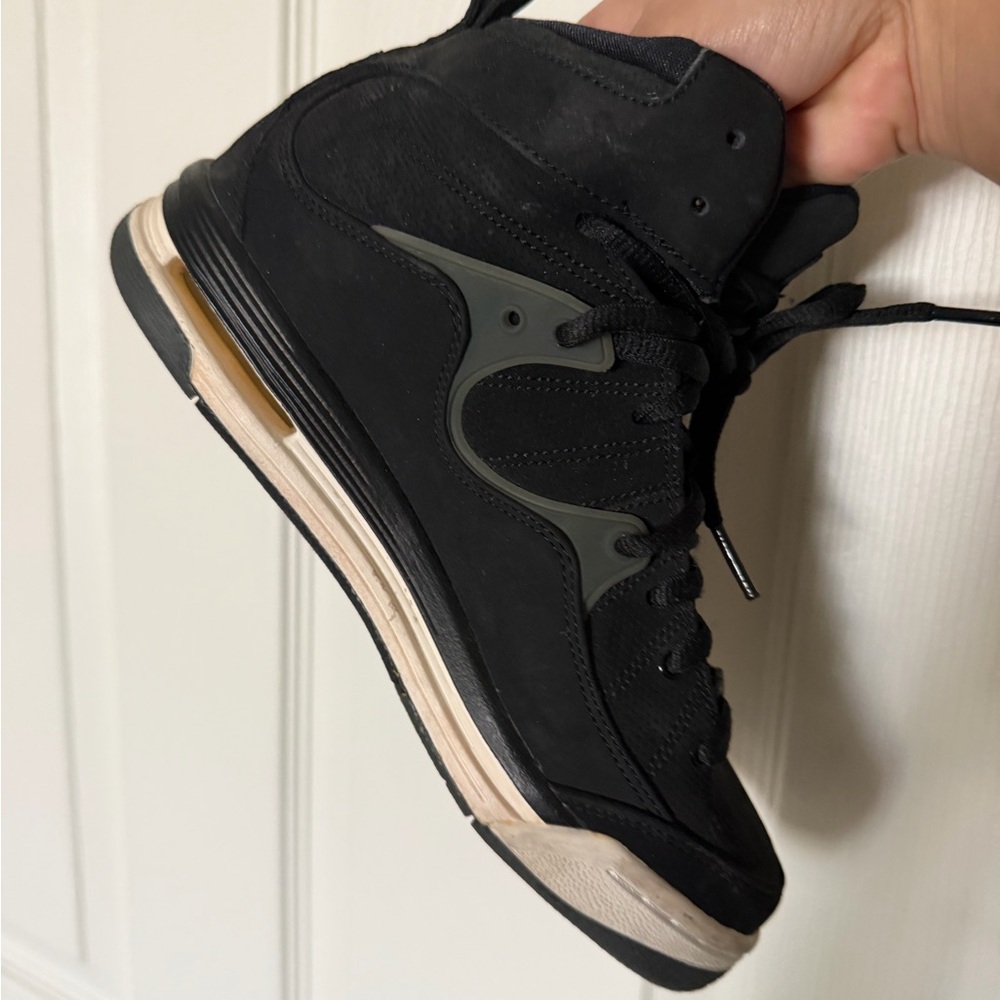 Jordan Black and Gray Kids High-Top Sneakers